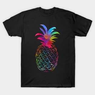 Pineapple With Rainbow Colorful Around Edges Kawaii Style T-Shirt